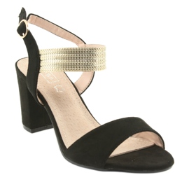 Sandalen am Pfosten Filippo 817 schwarz / gold gelb 1