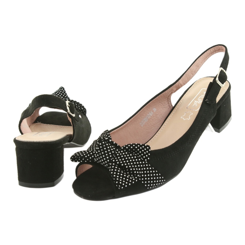 Schleifensandalen Filippo 788 schwarz / Punkte weiß 4