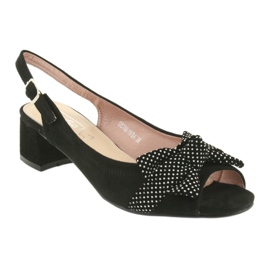 Schleifensandalen Filippo 788 schwarz / Punkte weiß 1