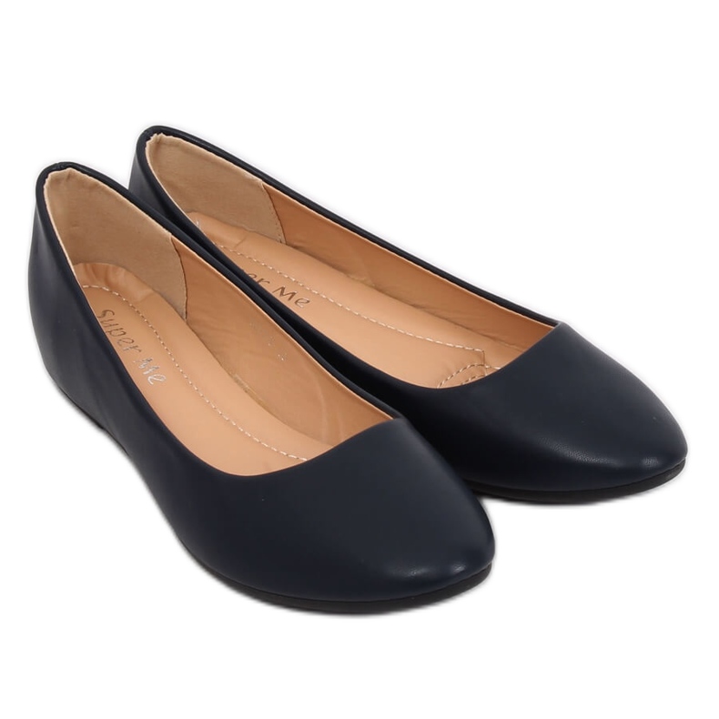 Ballerinas auf Keilabsatz marineblau 7849-P DK. Blau 2