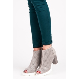 Vices Openwork Stiefel mit offener Zehenpartie grau 1