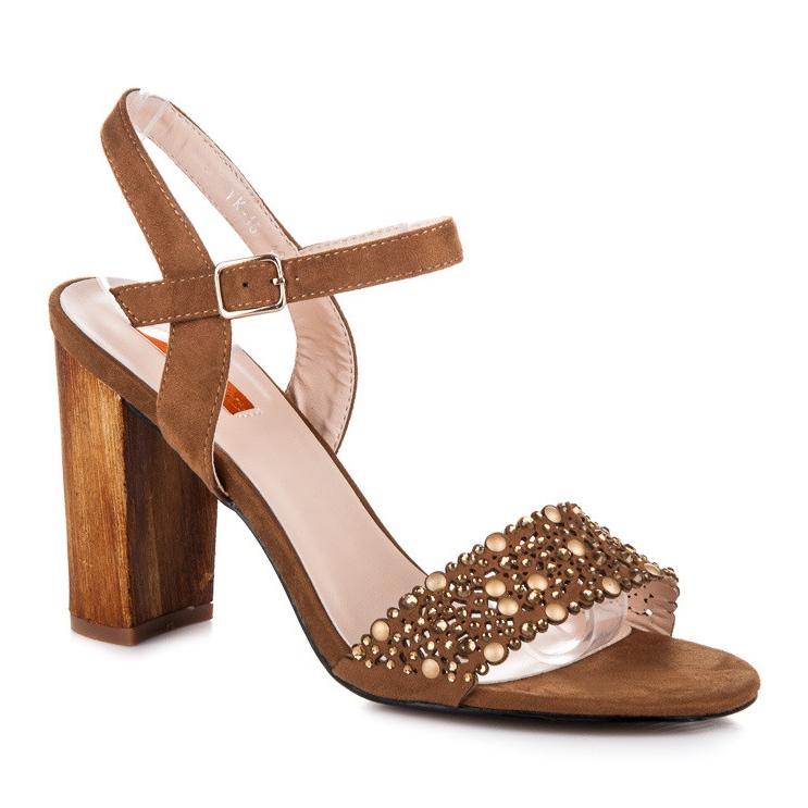 Beauty Girl'S Durchbrochene Sandalen auf High Heels braun 1