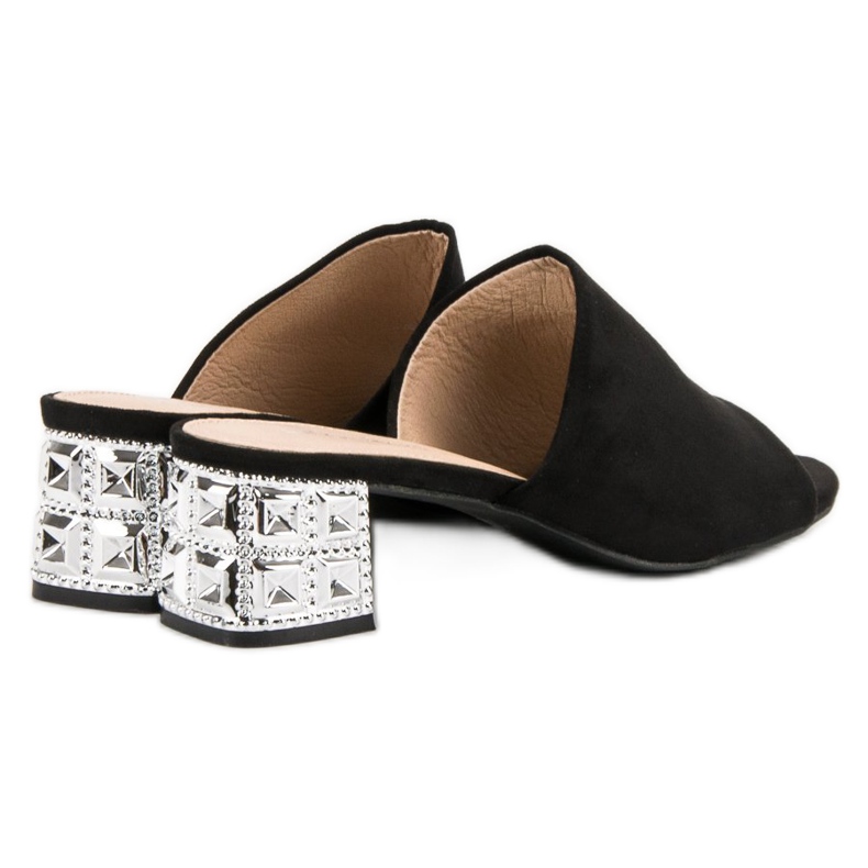 Lucky Shoes Hochhackige Sandalen aus Wildleder schwarz 1