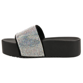 Marquiz Modische Hausschuhe auf der Plattform schwarz grau 1