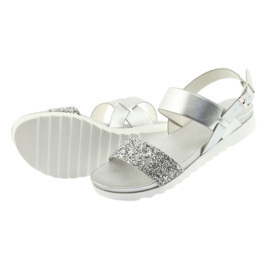 Filippo Sandalen bequemer Silber 685 Brokatband 4