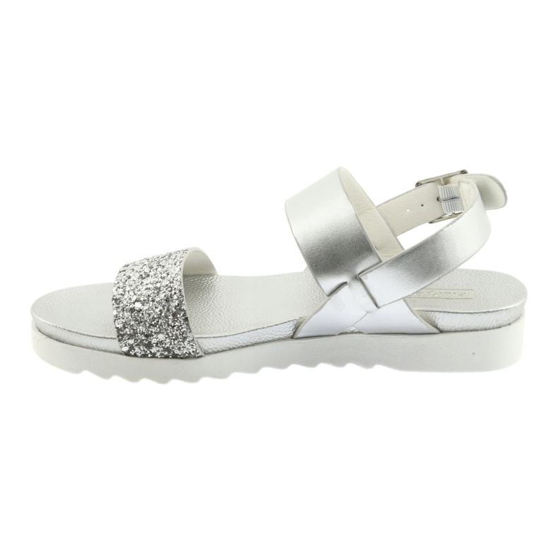 Filippo Sandalen bequemer Silber 685 Brokatband 2