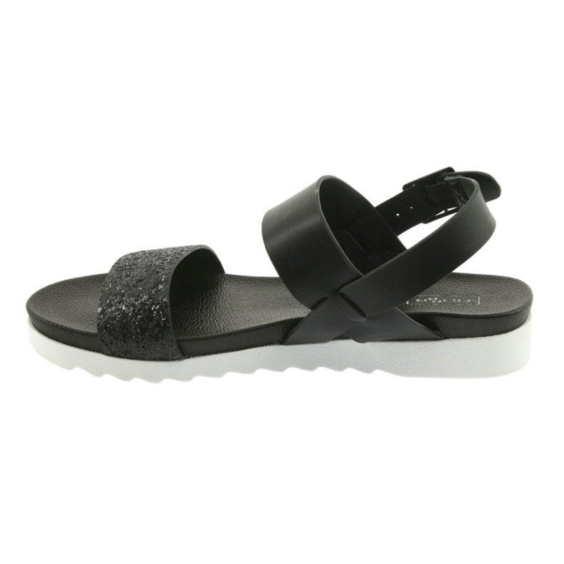 Bequeme schwarze Filippo 685 Sandalen mit Glitzer 2