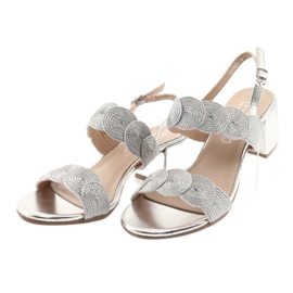Sandalen Silberkordel Soutache Filippo 793 grau 3
