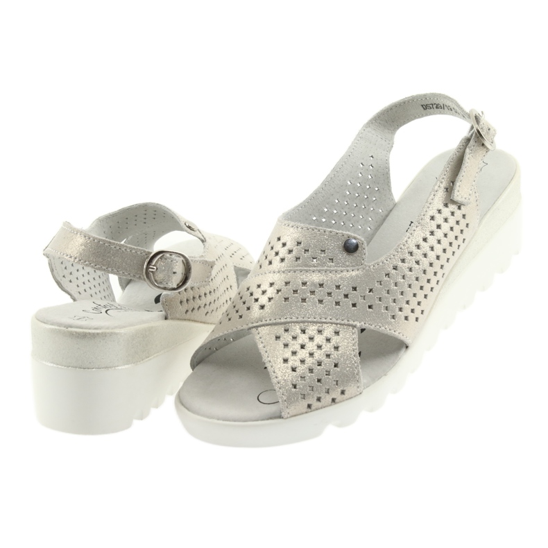 Goldene Damensandalen auf dem Keil Filippo 729 3