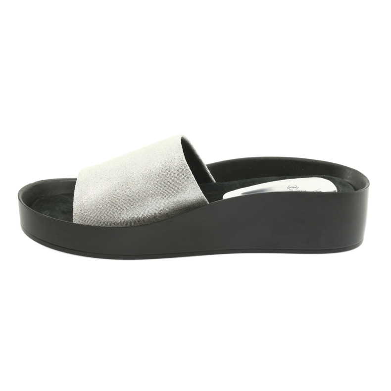 Silbrig profilierte Hausschuhe Filippo 768 grau 2