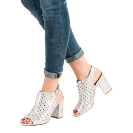 VINCEZA Sandalen mit Jets grau 1