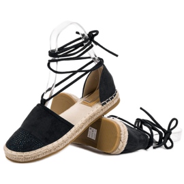 Seastar Gebundene Espadrilles mit Kristallen schwarz 1