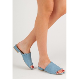 Small Swan Denim-Hausschuhe blau 1