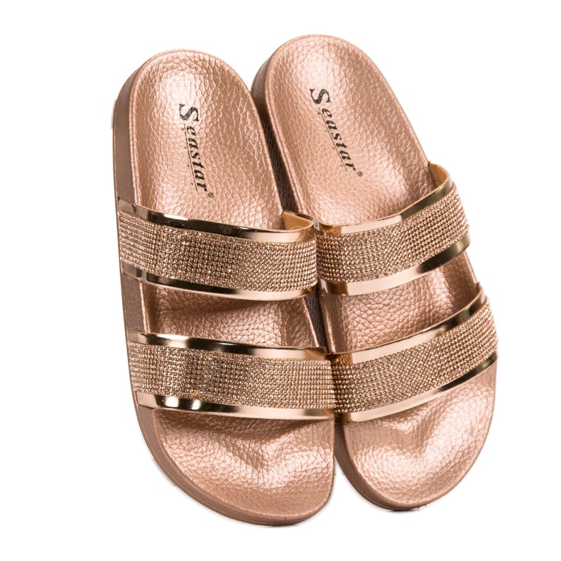 Seastar Goldene Hausschuhe mit Kristallen 1