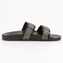 Seastar Schwarze Hausschuhe mit Kristallen 1