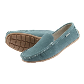 American Club Damenslipper, jeansblaues Leder 5