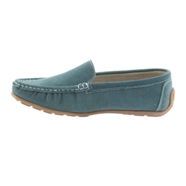 American Club Damenslipper, jeansblaues Leder 2