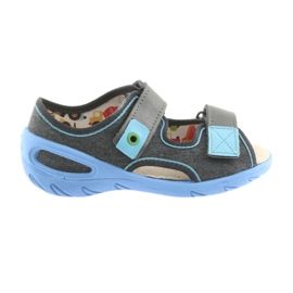 Befado Kinderschuhe PU 065P125 blau grau 1