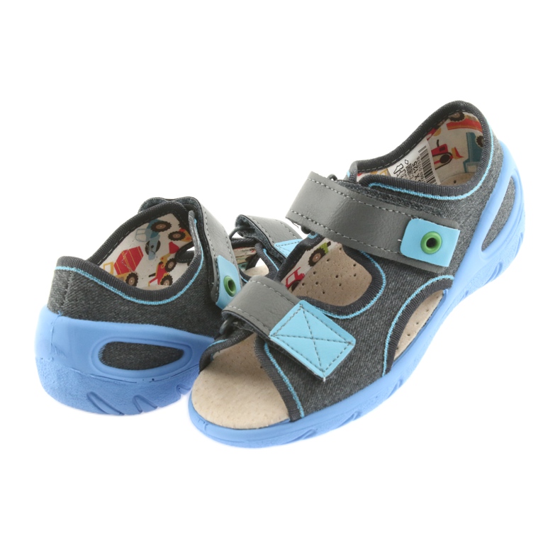 Befado Kinderschuhe PU 065X125 blau grau 5