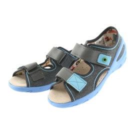 Befado Kinderschuhe PU 065X125 blau grau 4