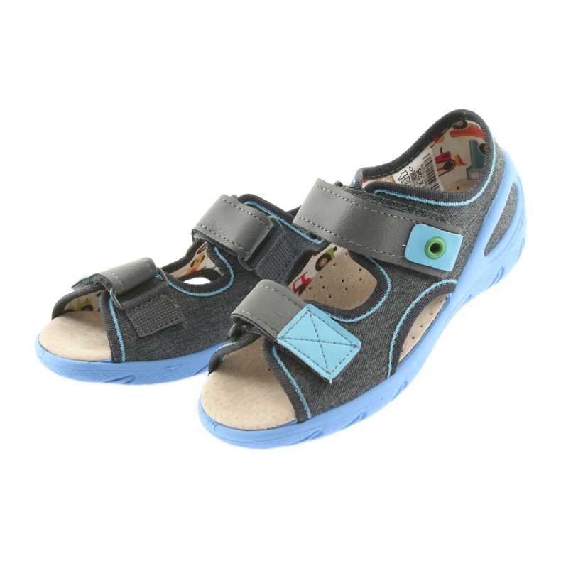 Befado Kinderschuhe PU 065X125 blau grau 4