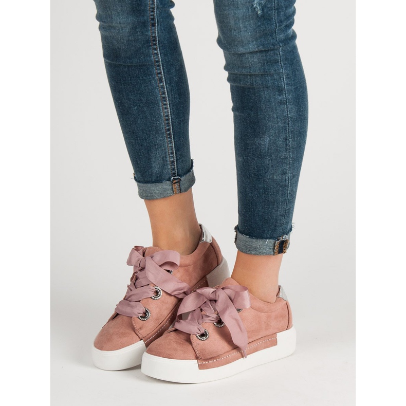 Belle Women Sportschuhe aus Wildleder rosa 1