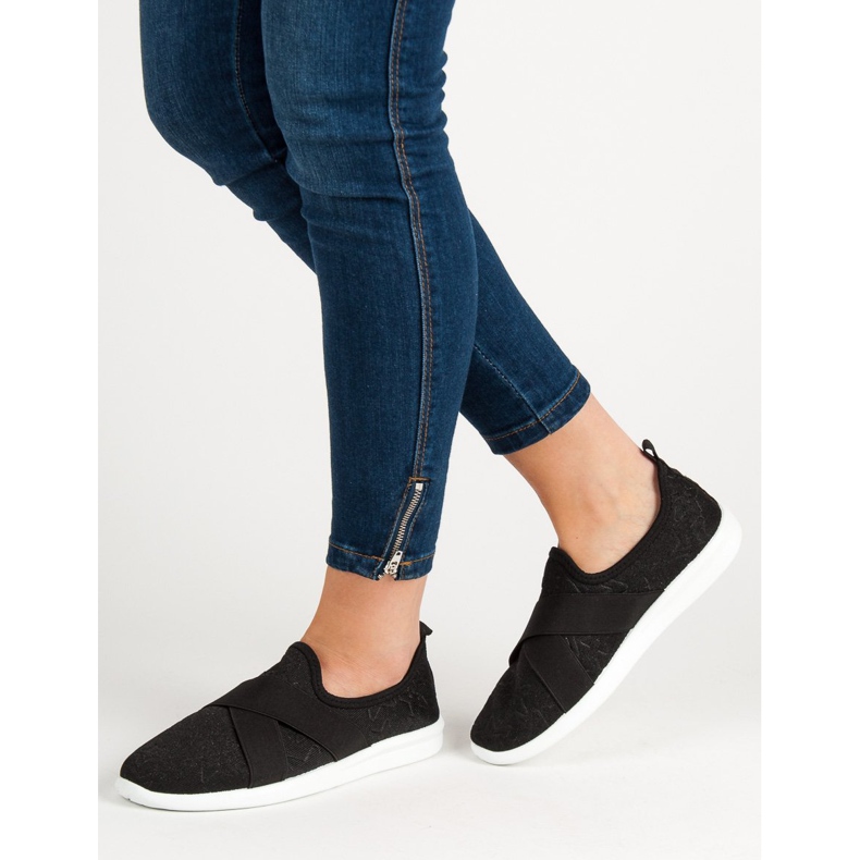 Ideal Shoes Sportschuhe zum Hineinschlüpfen schwarz 2