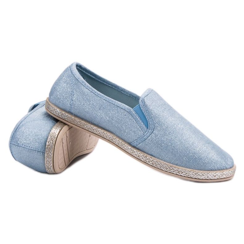 Ideal Shoes Bequeme Slipper blau 2