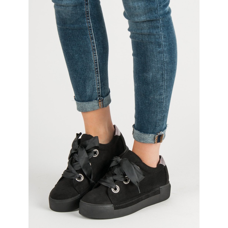 Belle Women Sportschuhe aus Wildleder schwarz 2