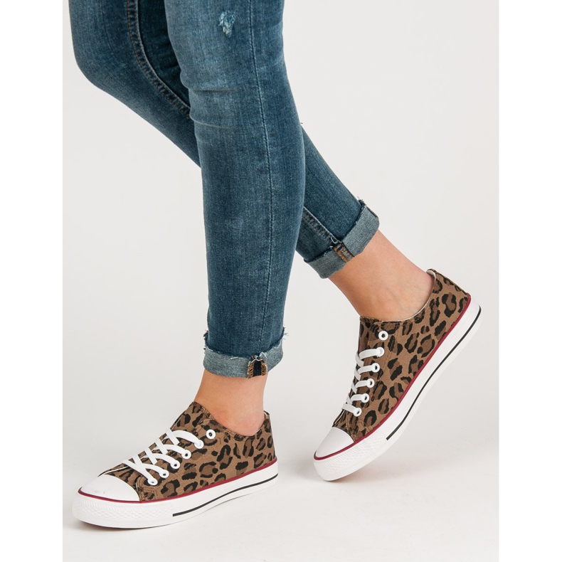 Jumex Niedrige Sneakers mit Leopardenprint schwarz braun 2