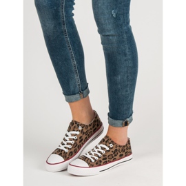 Jumex Niedrige Sneakers mit Leopardenprint schwarz braun 1