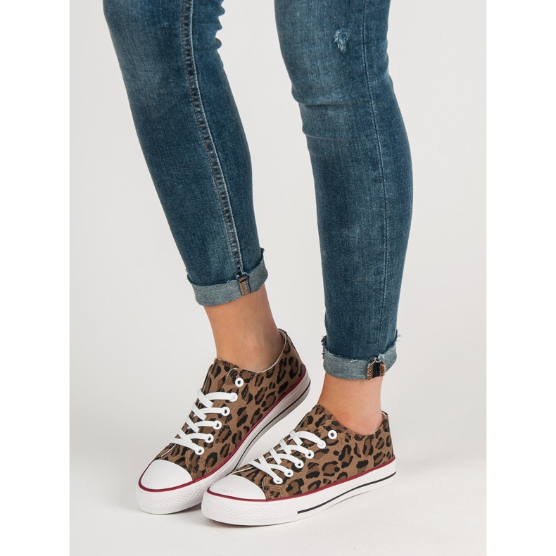 Jumex Niedrige Sneakers mit Leopardenprint schwarz braun 1