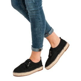 Small Swan Brogues aus Wildleder mit Lochmuster schwarz 1