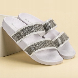 Seastar Weiße Hausschuhe mit Kristallen mehrfarbig 1