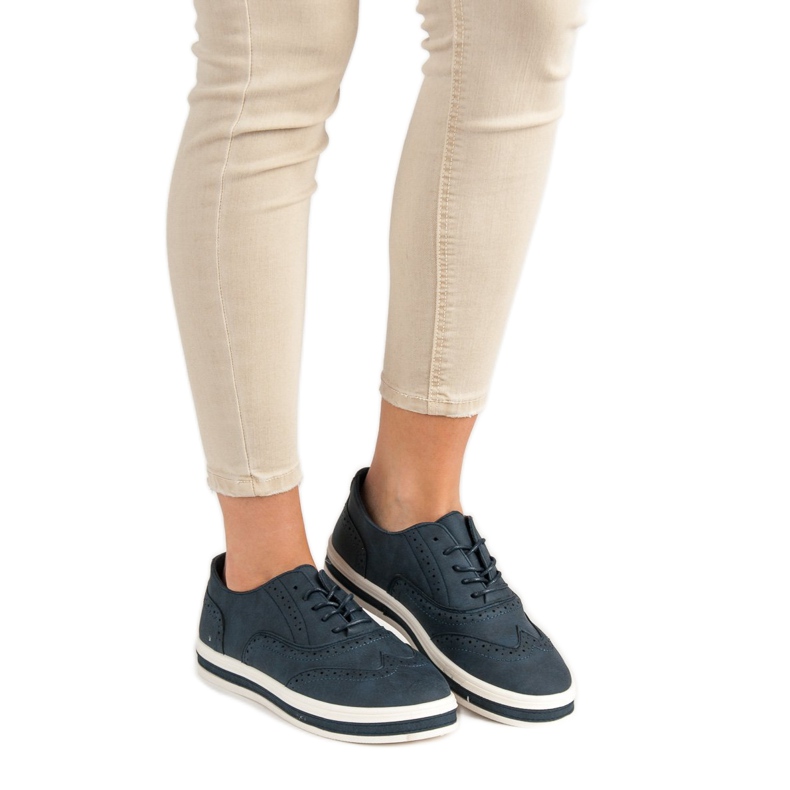 SHELOVET Marineblaue Schuhe 2