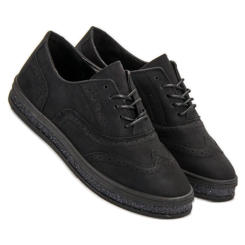 SHELOVET Schwarze Brogues 1
