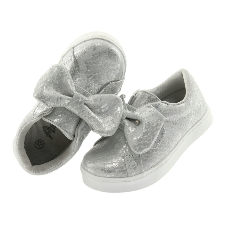 American Club ES23 Sneakers mit silberner Schleife grau 4