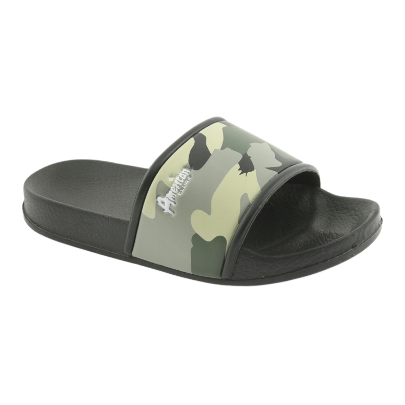 Grüne Camouflage-Slipper mit American Club-Profil schwarz 1