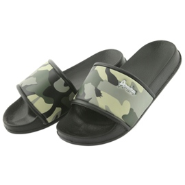 Grüne Camouflage-Slipper mit American Club-Profil schwarz 3