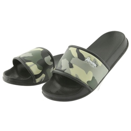 Grüne Camouflage-Slipper mit American Club-Profil schwarz 4