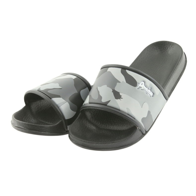 American Club grau profilierte Camouflage-Slipper schwarz 4