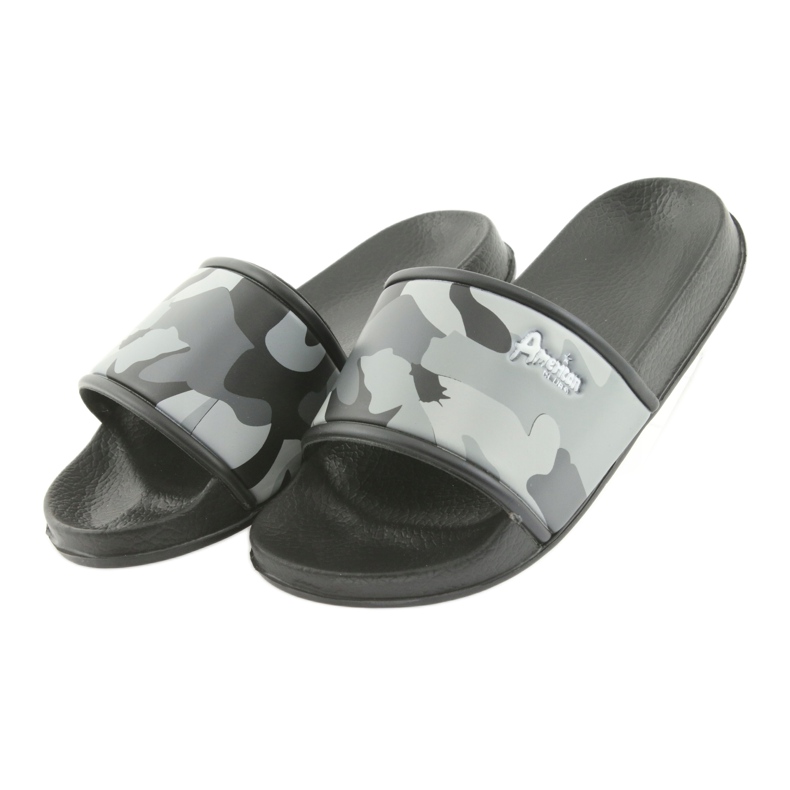 American Club grau profilierte Camouflage-Slipper schwarz 3