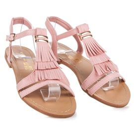 Queen Vivi Sandalen mit Fransen rosa 2