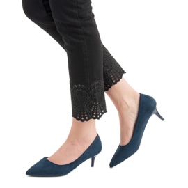 Nio Nio Navy Wildleder Pumps blau 1