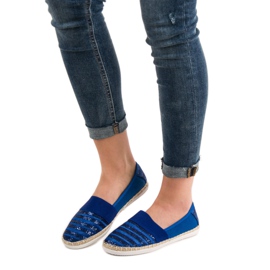 Kayla Glänzende Espadrilles blau 1