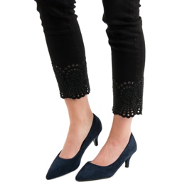 Nio Nio Niedrige Marineblaue High Heels navy blau 2