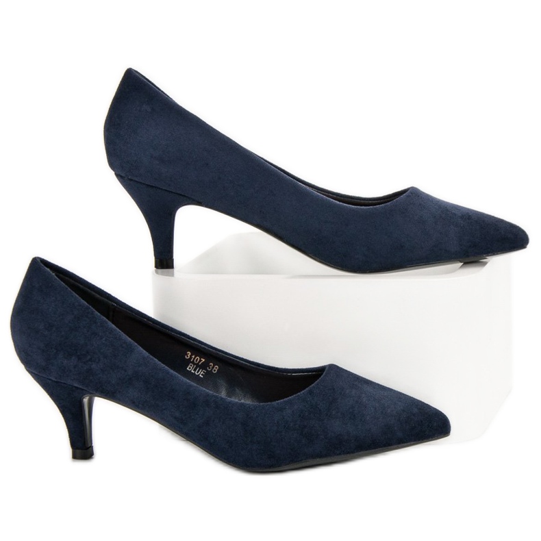 Nio Nio Niedrige Marineblaue High Heels navy blau 1