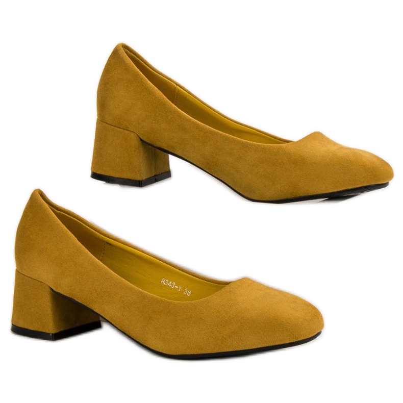 SHELOVET Senf Pumps gelb 1