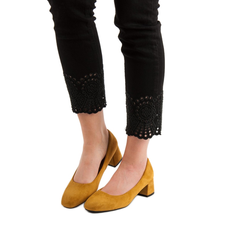 SHELOVET Senf Pumps gelb 2