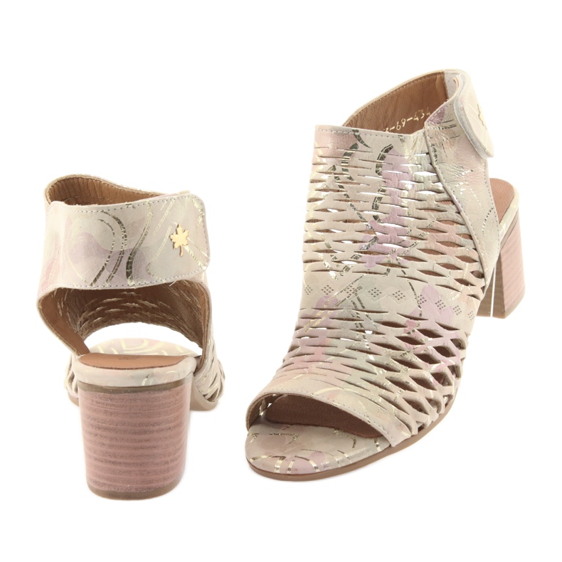 Sandalen mit Badura 4723 Obermaterial braun gelb rosa 4